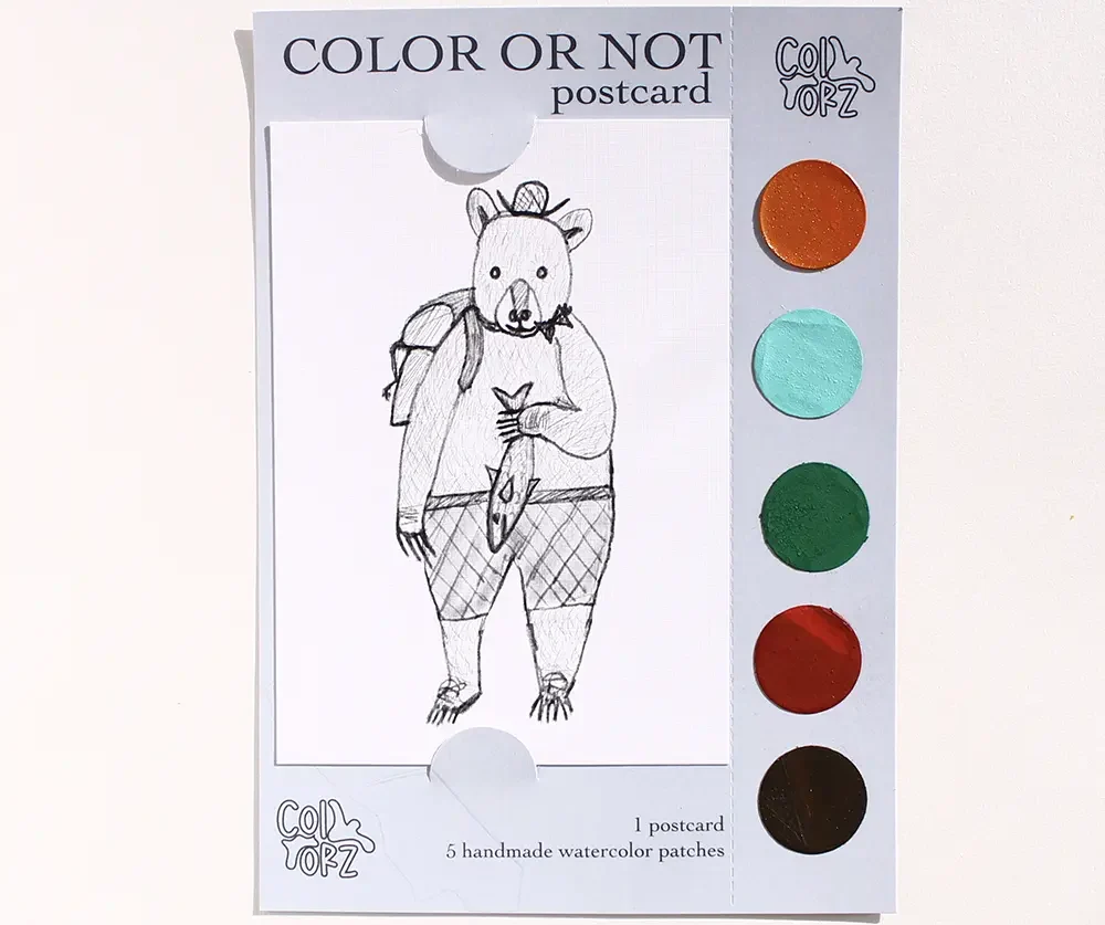 COLOR OR NOT KARTPOSTAL - Ayı (Çocuk Serisi)