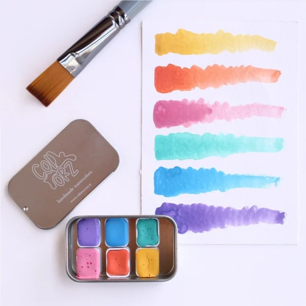 Şeker Renkleri Suluboya Seti (Metal Kutuda 6 renk)